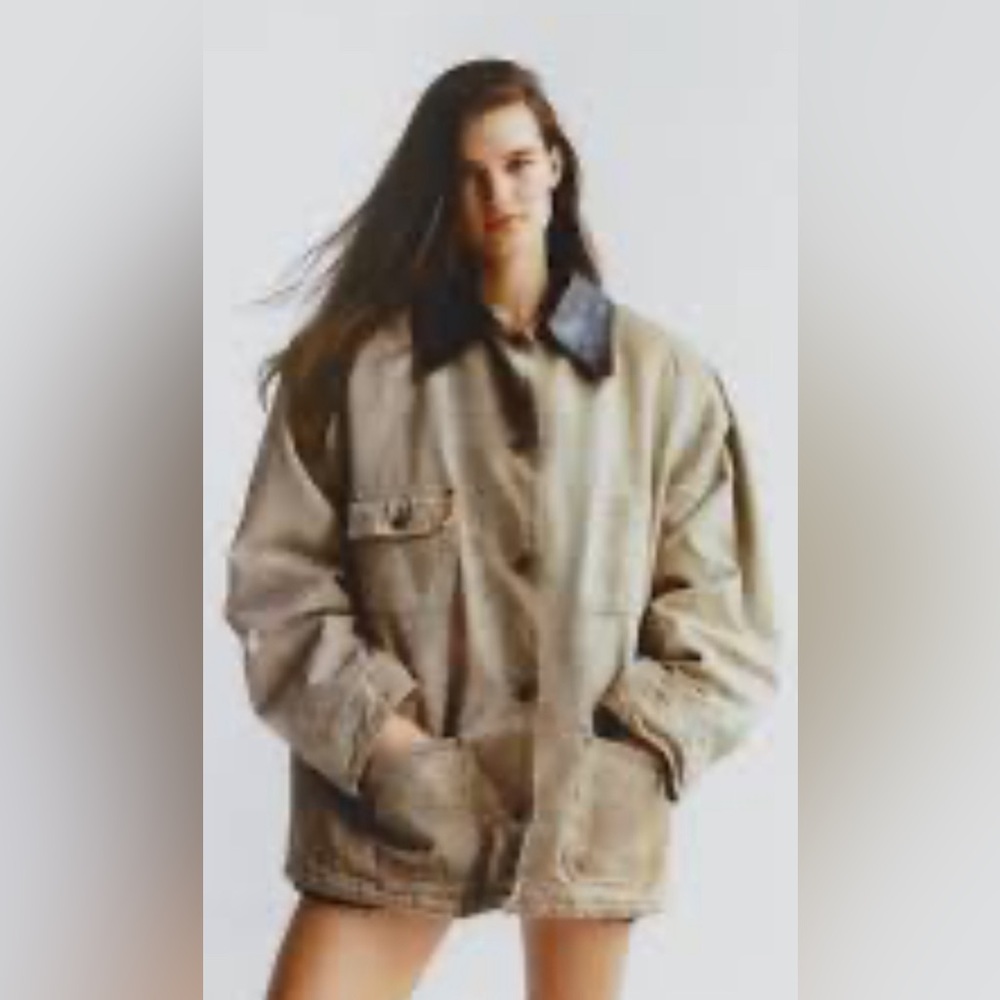 Vintage Boundry Waters Suede Collar Barn Chore Coat Jacket Tan Size XL